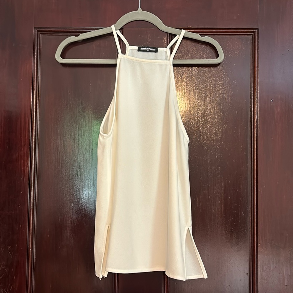 American apparel white sleeveless blouse